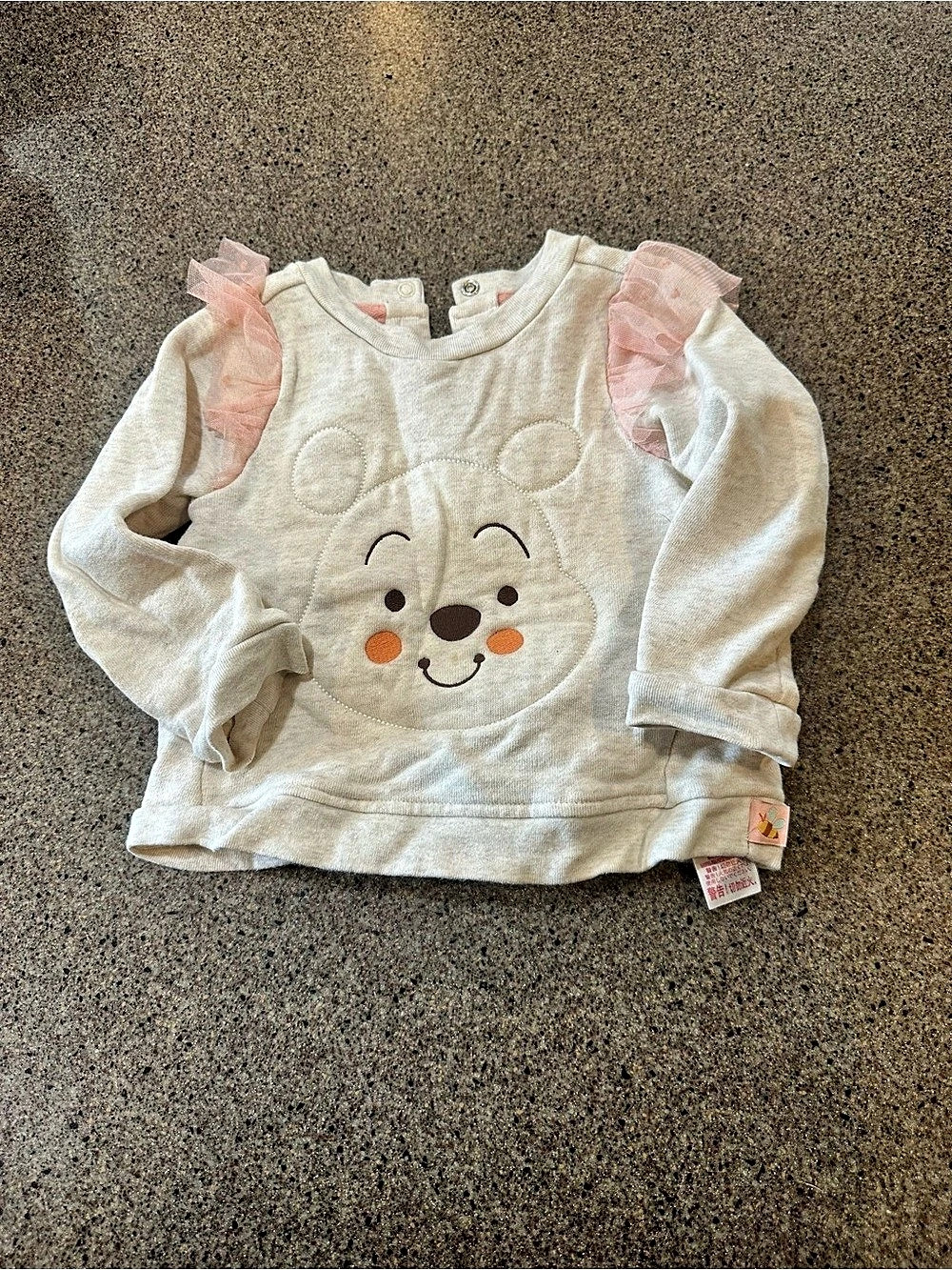 Disney Baby Long Sleeve Ruffle Sweatshirt Cream & Pink